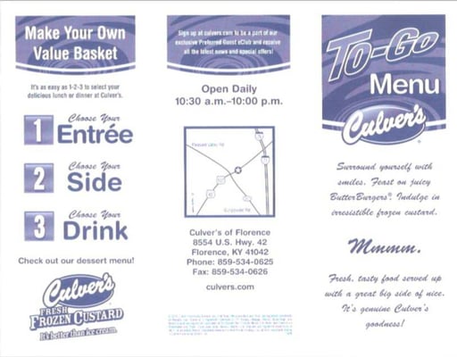 Menu photo 2 Culver's Florence, KY