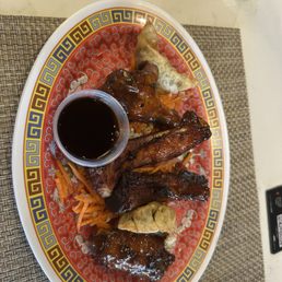 Little Purse sampler platter - 2 ribs, 2 wings and 2 dumplings-$24 Little Purse sampler platter - 2 ribs, 2 wings and 2 dumplings-$24