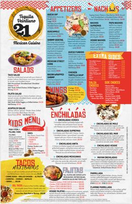 Menu photo 1 Tequila Veintiuno Henderson, TX