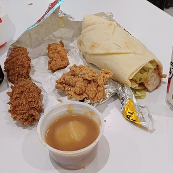 KFC - A regular Zinger Kebab Box, with Pepsi for the drink and an extra 2 wicked Wings. A different, thicker kind of bread. - Fast Food Near Me - Hallam, VIC