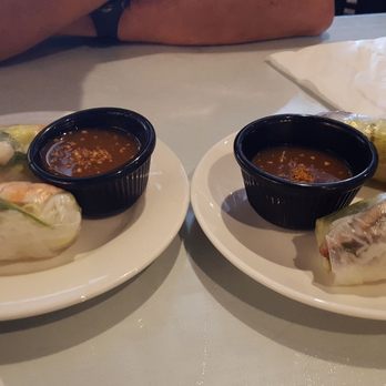 Lime Vietnamese Restaurant - Shrimp (Left) and Pork (Right) Spring Rolls - That dipping sauce tho! - Vietnamese Near Me - Albuquerque, New Mexico Lime Vietnamese Restaurant - Shrimp (Left) and Pork (Right) Spring Rolls - That dipping sauce tho! - Vietnamese Near Me - Albuquerque, New Mexico
