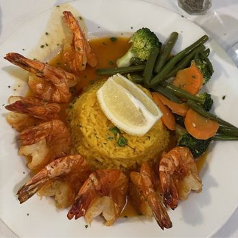 Lareira Restaurant - grilled cognac shrimp ("camarao grelhado") & mixed veggies with saffron rice - Portuguese Near Me - Mineola, New York Lareira Restaurant - grilled cognac shrimp ("camarao grelhado") & mixed veggies with saffron rice - Portuguese Near Me - Mineola, New York