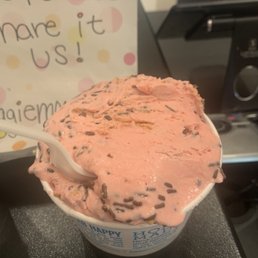 Strawberry with strawberries and chocolate sprinkles