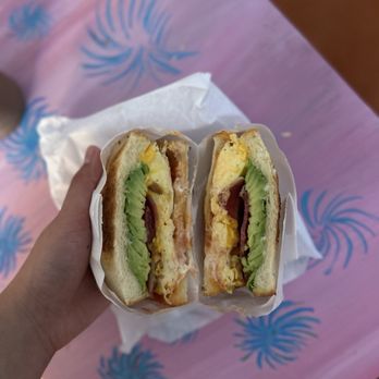 Bageloo - Bacon, egg and cheese on milk bread add avocado - Bagels Near Me - Pasadena, California Bageloo - Bacon, egg and cheese on milk bread add avocado - Bagels Near Me - Pasadena, California