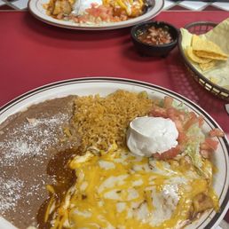 Cheese enchilada and adage burrito Cheese enchilada and adage burrito