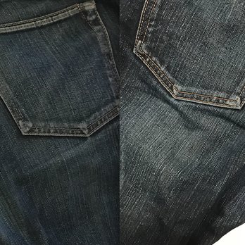 Blue Whale - Before and after crotch blowout-- Thank you! - Sewing & Alterations Near Me - Oakland, California