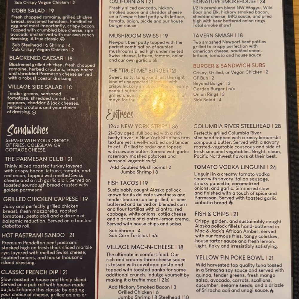 Village Bar & Grill - Menu - Burgers Near Me - Sunriver, Oregon Village Bar & Grill - Menu - Burgers Near Me - Sunriver, Oregon