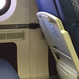 Charging outlet on train Charging outlet on train