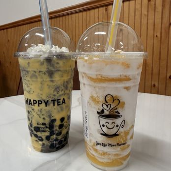 Happy Tea - Cookies & cream and mango snowy - Bubble Tea Near Me - Bakersfield, California