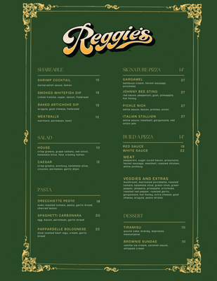 Menu photo 1 Reggie's Pizza Bistro Kalamazoo, MI Menu photo 1 Reggie's Pizza Bistro Kalamazoo, MI