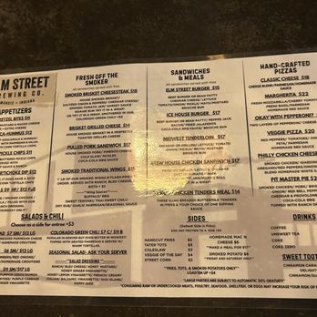 Elm Street Brewing Company - Menu - Breweries Near Me - Muncie, Indiana
