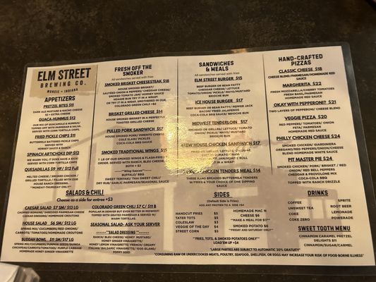 Menu photo 1 Elm Street Brewing Company Muncie, IN
