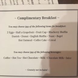 Complimentary breakfast
