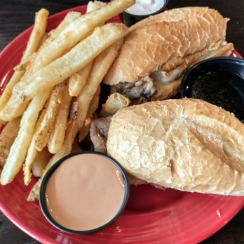 Strap Tank Brewery - Prime Rib dip. Good just needs more meat. - New American Near Me - Lehi, Utah Strap Tank Brewery - Prime Rib dip. Good just needs more meat. - New American Near Me - Lehi, Utah