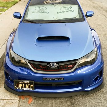 Premium Auto Styling - Hood wrapped in matte finish and red pinstripe on grill - Auto Customization Near Me - Riverside, California