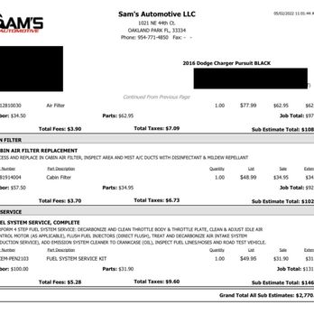 Sam's Automotive - Page 2 of the quote - Auto Repair Near Me - Oakland Park, Florida Sam's Automotive - Page 2 of the quote - Auto Repair Near Me - Oakland Park, Florida