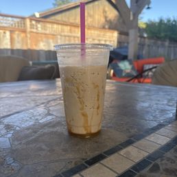 Vanilla Latte Chini w/ Caramel Drizzle and a extra shot of