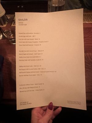 Menu photo 4 Sailor Brooklyn, NY