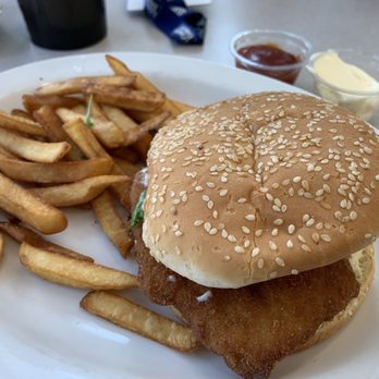 The London Cafe - Cod Burger with Fries - Cafes Near Me - Richmond, British Columbia The London Cafe - Cod Burger with Fries - Cafes Near Me - Richmond, British Columbia