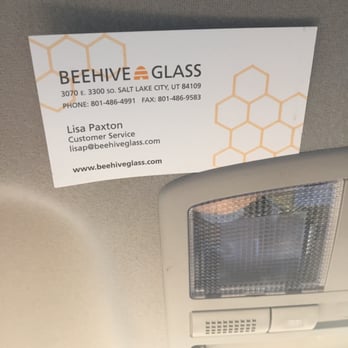 Beehive Glass - Lisa Paxton's card. THANKS LISA! - Glass & Mirrors Near Me - Salt Lake City, Utah