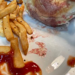 a plate of food with a sandwich and french fries a plate of food with a sandwich and french fries