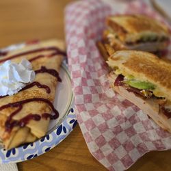 Melted Magic - TBA Griled Cheese with Strawberry and Cream Crepe.