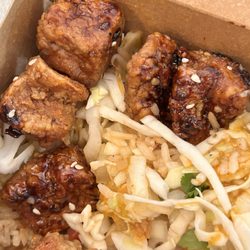 Koi Fusion - Wilsonville - Burnt tofu with bad tasting red sauce