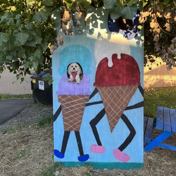 Booms Ice Cream - Fun area out back for games and photos - Ice Cream & Frozen Yogurt Near Me - Hugo, Minnesota