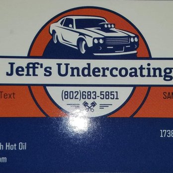 Jeff's Undercoating - Business card - Oil Change Stations Near Me - Brandon, Vermont