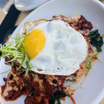 Arario - Bagogie bowl with an egg added and the galbi burger with pork bagogi. - Korean Near Me - Reno, Nevada Arario - Bagogie bowl with an egg added and the galbi burger with pork bagogi. - Korean Near Me - Reno, Nevada