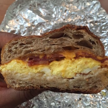 Montclair Bread Company - Bacon, egg, and cheese on fresh multigrain bread. - Bakeries Near Me - Montclair, New Jersey Montclair Bread Company - Bacon, egg, and cheese on fresh multigrain bread. - Bakeries Near Me - Montclair, New Jersey