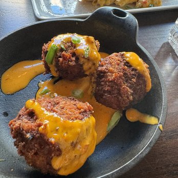 Kingfish Kitchen & Cocktails - Boudin balls - Cajun/Creole Near Me - New Orleans, Louisiana Kingfish Kitchen & Cocktails - Boudin balls - Cajun/Creole Near Me - New Orleans, Louisiana