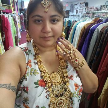 Mona's Fashions - Trying on a bridal jewelry set - Sewing & Alterations Near Me - Oakland Park, Florida Mona's Fashions - Trying on a bridal jewelry set - Sewing & Alterations Near Me - Oakland Park, Florida