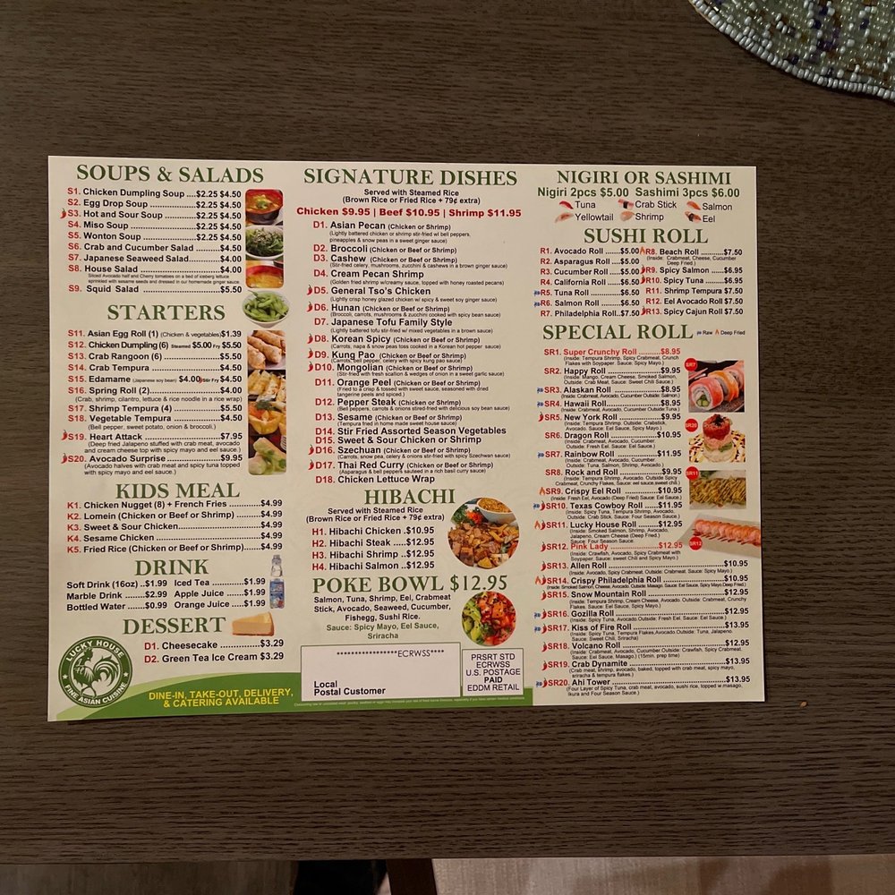 Lucky House - Menu - Sushi Bars Near Me - Allen, Texas