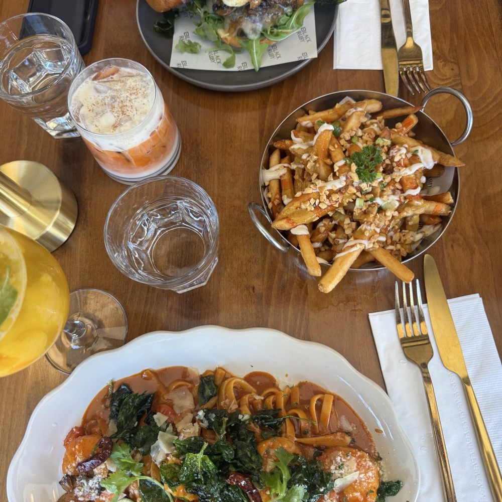 Black Ruby - Tom Yum Shrimp Pasta, Crispy Basil Burger, Fries - Asian Fusion Near Me - Cambridge, Massachusetts Black Ruby - Tom Yum Shrimp Pasta, Crispy Basil Burger, Fries - Asian Fusion Near Me - Cambridge, Massachusetts