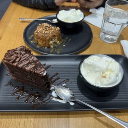Cake and ice cream.