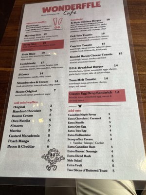 Menu photo 2 Wonderffle Cafe  Victoria, BC