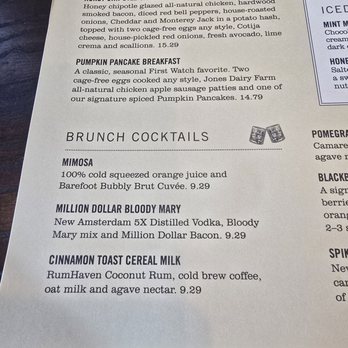 First Watch - Fall menu cocktails - American Near Me - Laurel, Maryland