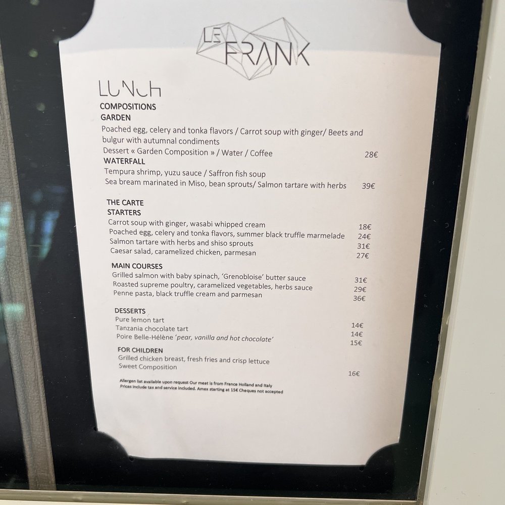 Fondation Louis Vuitton - Resturant menu 03/2023 - Art Galleries Near Me - Paris, 75