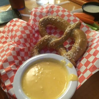 Prohibition Brewing - Pretzel with cheese sauce - American Near Me - Vista, California Prohibition Brewing - Pretzel with cheese sauce - American Near Me - Vista, California