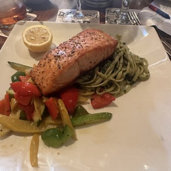 DaVinci's - Fettuccine Con Pesto Salmone and mixed vegetables - Italian Near Me - Marco Island, Florida