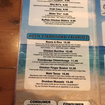 Rusty's Raw Bar and Grill - Estero - Menu - Bars Near Me - Estero, Florida