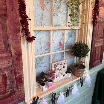 The Talking Teacup - a window decorated for a tea party - Coffee & Tea Near Me - Chalfont, Pennsylvania