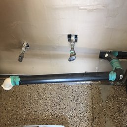 Before: hot water, cold water & drain pipe.