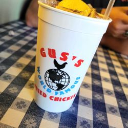 Gus's World Famous Fried Chicken - The best sweet tea in Knoxville and don't forget the lemon!