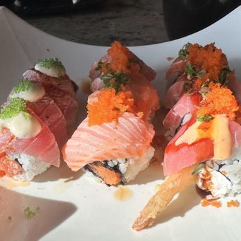 K Sushi Bar & Grill - Various Rolls topped with Tobiko & Spicy Mayo - Sushi Bars Near Me - Temecula, California K Sushi Bar & Grill - Various Rolls topped with Tobiko & Spicy Mayo - Sushi Bars Near Me - Temecula, California