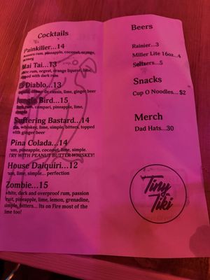 Menu photo 1 The Tiny Tiki Spokane, WA