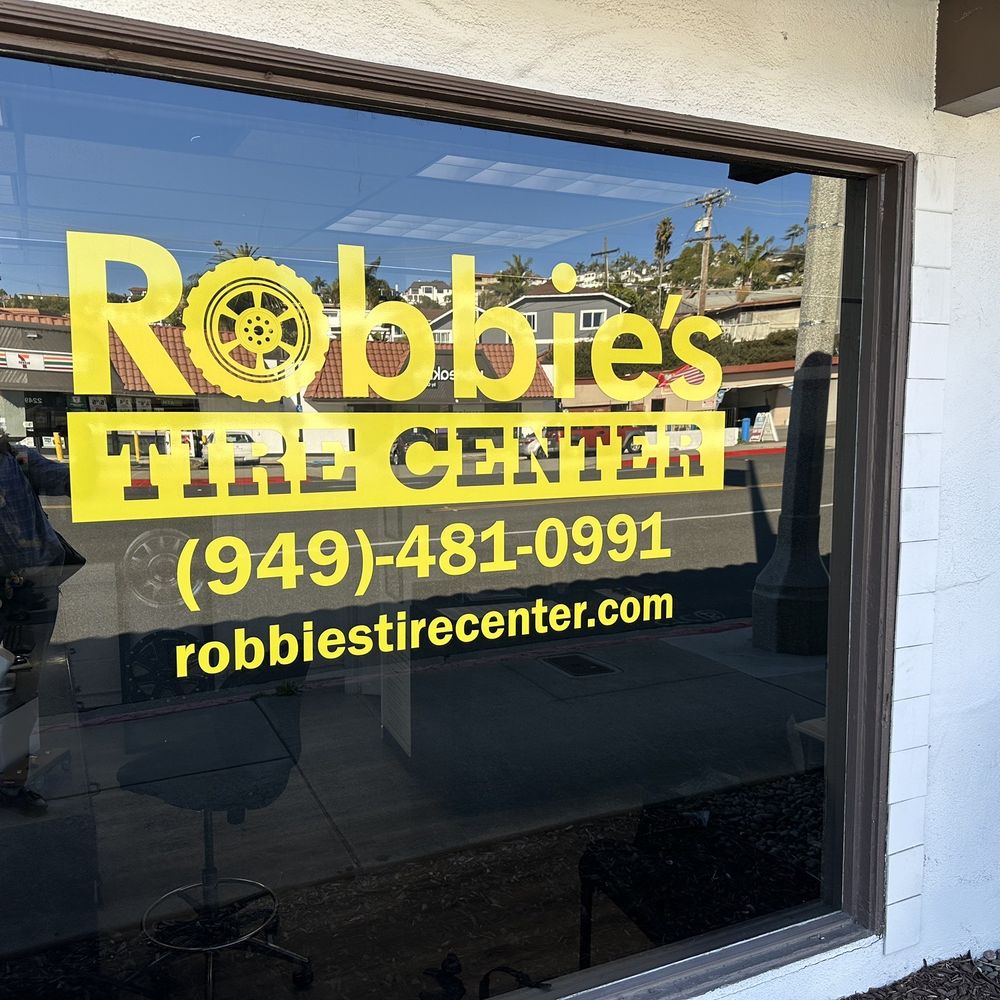Robbie's Tire Center - Window sign - Tires Near Me - San Clemente, California Robbie's Tire Center - Window sign - Tires Near Me - San Clemente, California