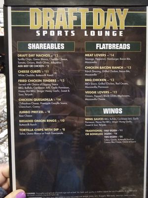 Menu photo 1 Draft Day Sports Lounge Carterville, IL Menu photo 1 Draft Day Sports Lounge Carterville, IL