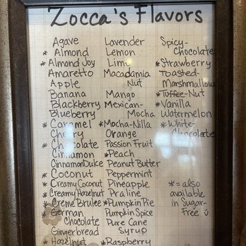Zocca Coffee - Menu - Coffee & Tea Near Me - Ruidoso, New Mexico